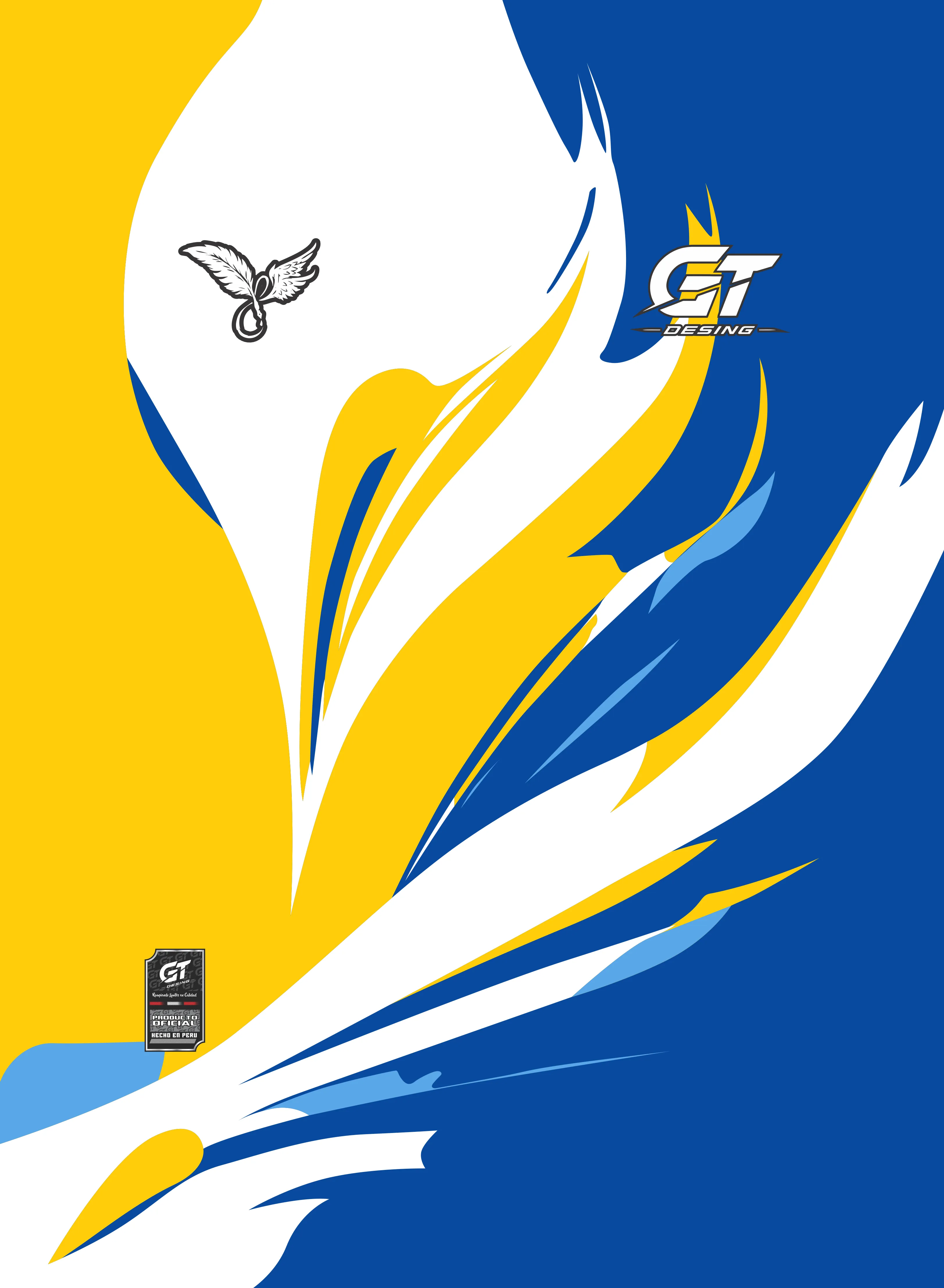 diseño azul y amarillo